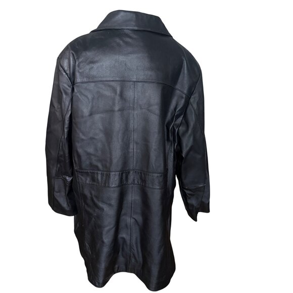 Wilson’s Maximo Vintage Black Leather Button-Up Coat Womens Size 3X - Picture 6 of 7
